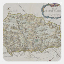 Map of Island of St. Helena Stickers