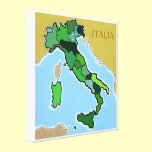 Map of Italy canvas prints