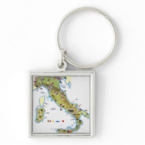Map of Italy Key Chains