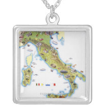 Map of Italy Custom Necklace