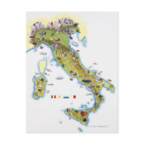 Map of Italy Post Cards