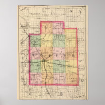 Map of Lapeer County, Michigan Print