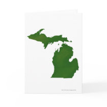 Map of Michigan Greeting Cards