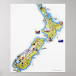 Map of New Zealand Poster