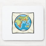 Map of our earth design mouse pads