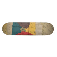 Map of Oz and surrounding countries and deserts Custom Skate Board