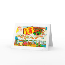 Map of Route 66 from Los Angeles to Chicago Card