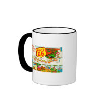 Map of Route 66 from Los Angeles to Chicago Mugs