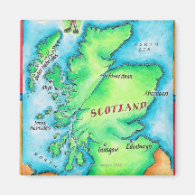 Map of Scotland Fridge Magnets