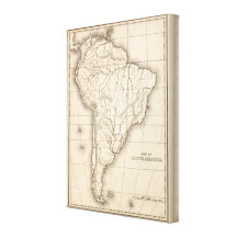 Map of South America 4 Stretched Canvas Prints