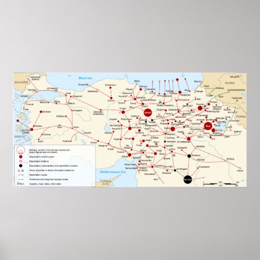 Map of the Armenian Genocide in 1915 Print | Zazzle