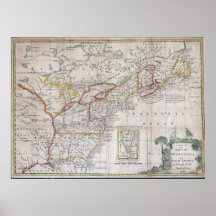 Map of the British Dominions in 1763 Posters