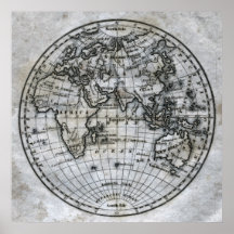 Map of the Eastern Hemisphere Poster