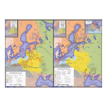 Map of the Great Northern War 1700-1721 Art Photo