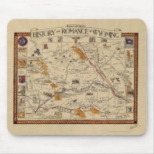 Map of the History and Romance of Wyoming Mouse Pad