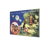Map of the Island and Moorea Island Gallery Wrap Canvas