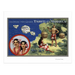 Map of the Island and Moorea Island Postcard