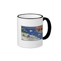 Map of the Islands, Natives in a Canoe Coffee Mug