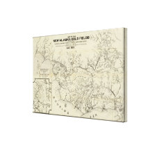 Map Of The New Alaska Gold Fields Canvas Prints