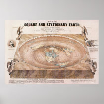 Map of the Square and Stationary Earth by Fergn Print