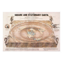 Map of the Square and Stationary Earth by Ferguson Photographic Print
