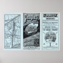 Map Peoples Line of Steamers Poster