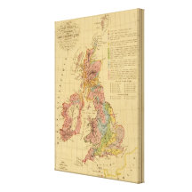 Map physical and mineralogical gallery wrapped canvas