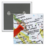 Map pin placed in Singapore on map, close-up