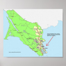 Map to Bolinas Posters