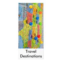 map , Travel Destinations Rack Card Template