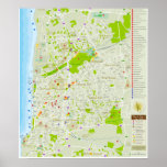Mapa de Tel Aviv em Português, exclusivo. Posters