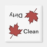 Maple Leaf Clean-Dirty Dishwasher Magnet