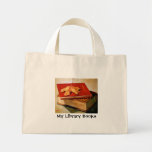 MAPLE LEAF, OLD BOOKS, LIBRARY TOTE CANVAS BAG