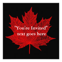 Maple Leaf/Red-Customize Me!-Party Custom Invitation