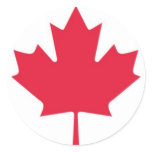 Maple Leaf Round Stickers