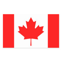 Maple Leaf Symbol Rectangle Sticker