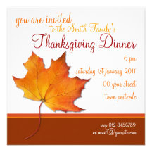 Maple Leaf Thanksgiving Invitation