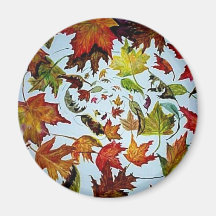 Maple Leaf Vortex painting Fridge Magnet