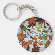 Maple Leaf Vortex painting Keychains