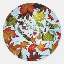 Maple Leaf Vortex painting Sticker