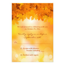 Maple Leaves Autumn Splendor Wedding RSVP Card