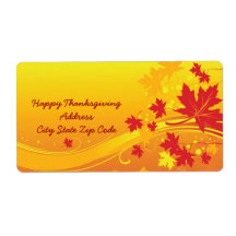 Maple leaves in fall colours custom address label