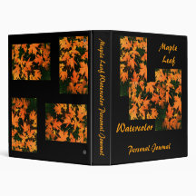 Maple Leaves in Watercolor Vinyl Binders
