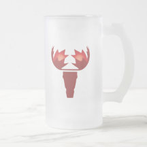 Maple Moose Frosted Glass Mug