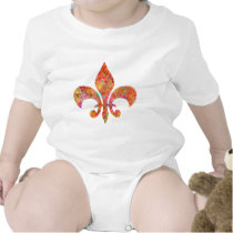 Maple Star Designer Fleur-de-Lis Baby Bodysuit