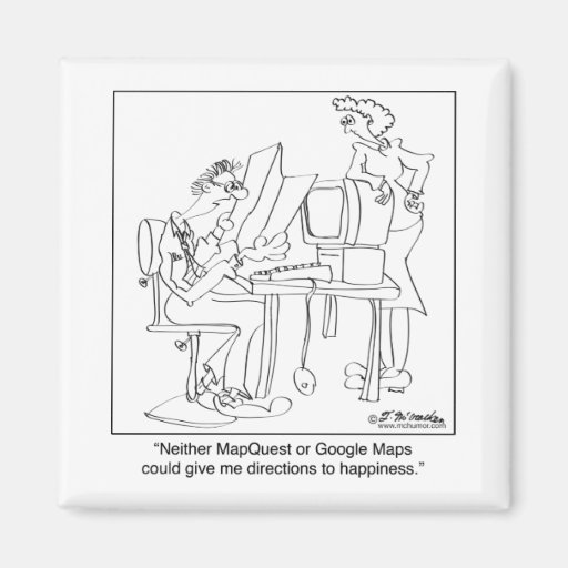 Mapquest Directions to Happiness Refrigerator Magnet