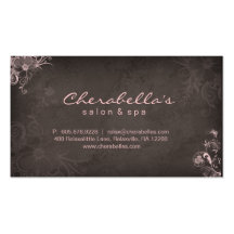 Maquilleur élégant élégant Brown rose floral Cartes De Visite Professionnelles