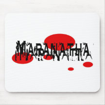 Maranatha 2 rond rouge mousepads
