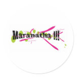 Maranatha !!! noir sur taches vertes traits roses stickers