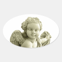 Marble Angel Oval Sticker
